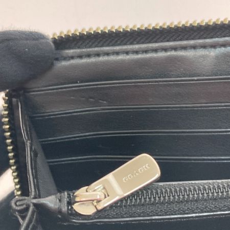  COACH コーチ ラウンドファスナー長財布 花柄  F57649 ブラック