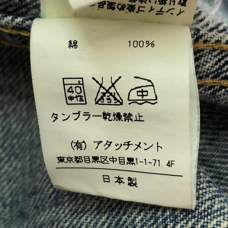  ATTACHMENT アタッチメント ピュアINDセルヴィッチGジャン デニムジャケット SIZE 1 AB61-230 ブルー