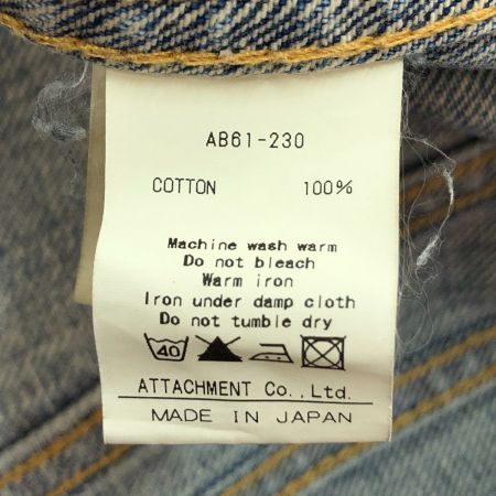  ATTACHMENT アタッチメント ピュアINDセルヴィッチGジャン デニムジャケット SIZE 1 AB61-230 ブルー