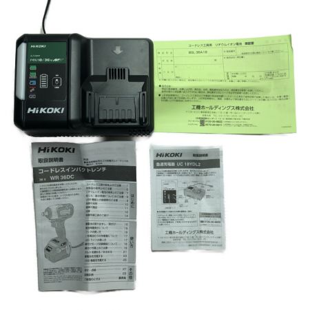  HiKOKI ハイコーキ 工具 電動工具 インパクトレンチ 付属品完備 コードレス式 36v WR36DC グリーン