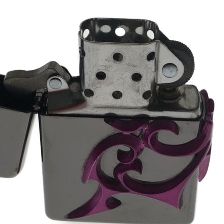   雑貨 ライター ZIPPO 3面蝶メタル BK×PU