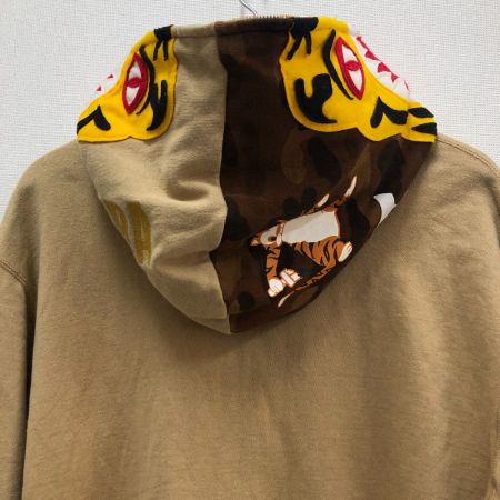  A BATHING APE アベイシングエイプ メンズ衣料 パーカー TIGER FULL ZIP HOODIE  SIZE M ベージュ