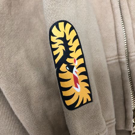  A BATHING APE アベイシングエイプ メンズ衣料 パーカー TIGER FULL ZIP HOODIE  SIZE M ベージュ