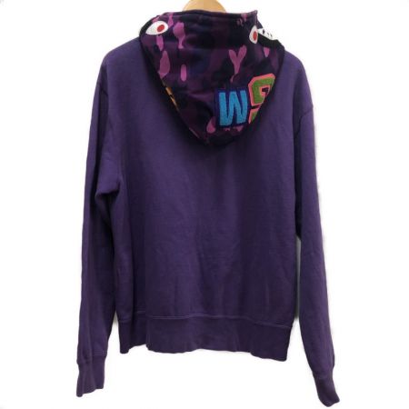  A BATHING APE アベイシングエイプ メンズ衣料 パーカー シャークパーカー  SIZE M パープル