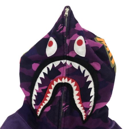  A BATHING APE アベイシングエイプ メンズ衣料 パーカー シャークパーカー  SIZE M パープル