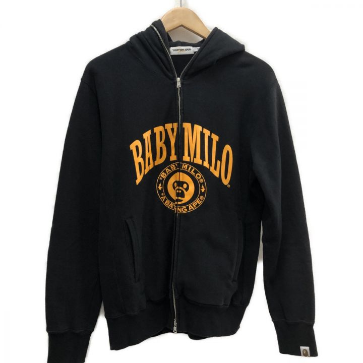 A BATHING APE アベイシングエイプ メンズ パーカー ジップパーカー BABY MILO SIZE M  ブラック｜中古｜なんでもリサイクルビッグバン