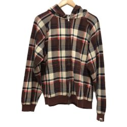 □□ A BATHING APE アベイシングエイプ メンズ パーカー チェックジップパーカー SIZE M  マルチカラー Bランク