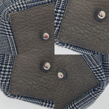  ARISTOLASIA ハンドバッグ ブラック×ホワイト×ブラウン