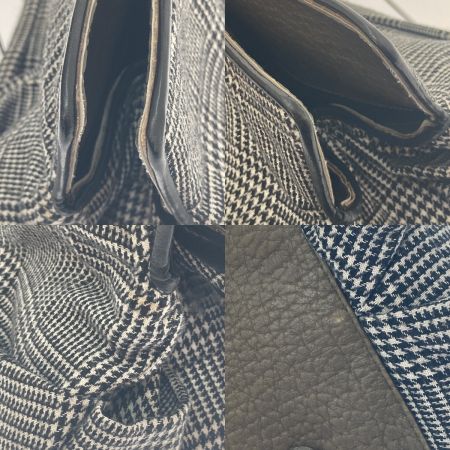  ARISTOLASIA ハンドバッグ ブラック×ホワイト×ブラウン