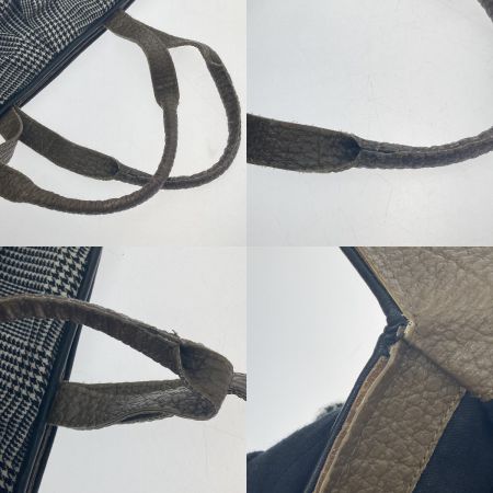  ARISTOLASIA ハンドバッグ ブラック×ホワイト×ブラウン