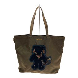 □□ PRADA プラダ テスート ベア ナイロン トートバッグ BR4171 カーキ Cランク