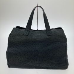 □□  ボストンバッグ　オーストリッチ ブラック Cランク