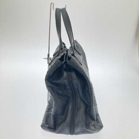   ボストンバッグ　オーストリッチ ブラック