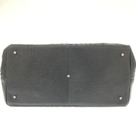   ボストンバッグ　オーストリッチ ブラック