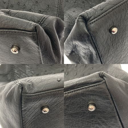   ボストンバッグ　オーストリッチ ブラック