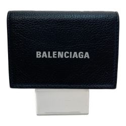 □□ BALENCIAGA バレンシアガ 3つ折り 財布 小銭入れ付き 594312 1090 ブラック Bランク