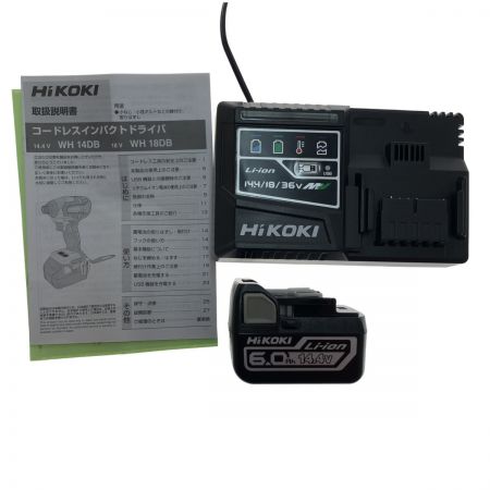  HiKOKI ハイコーキ 工具 電動工具 インパクトドライバー 充電器・充電池2個・ケース付  14.4v WH14DB(2YC) グリーン
