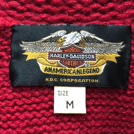  90s HARLEY-DAVIDSON メンズ ニット ファイヤージップニット SIZE M レッド