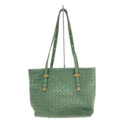 □□ BOTTEGA VENETA ボッテガヴェネタ ショルダーバッグ　イントレチャート グリーン Bランク