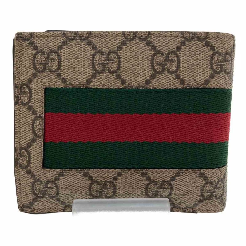 中古】 GUCCI グッチ Gスプリームキャンバス レザー ニューウェブ 二