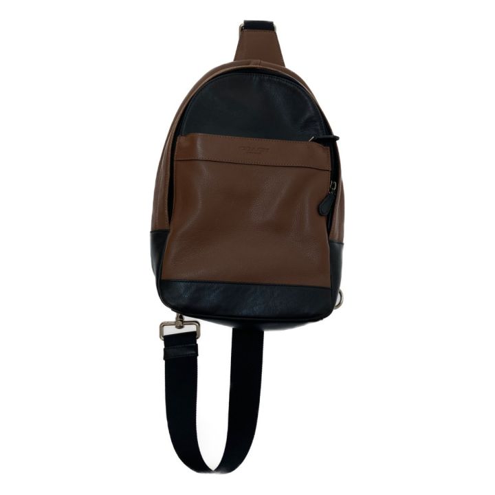【未使用】COACH ボディバッグ レザー　ブラウン×ブラック COACH（コーチ） グラハム パック ボディバッグ バッグ レザー サドル