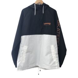 □□ THRASHER スラッシャー メンズ衣料 ジャケット ナイロンアノラックパーカー SIZE XL ブラック×ホワイト Aランク