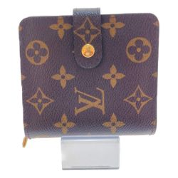 □□ LOUIS VUITTON ルイヴィトン モノグラム コンパクトジップ M61667 ブラウン Bランク
