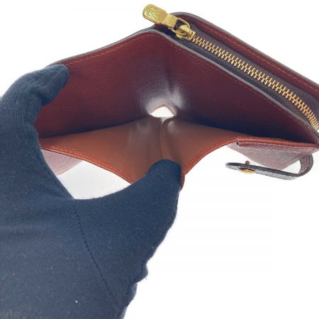  LOUIS VUITTON ルイヴィトン モノグラム コンパクトジップ M61667 ブラウン