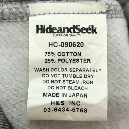  HideandSeek スウェット トレーナー Mサイズ HC-090620 グレー