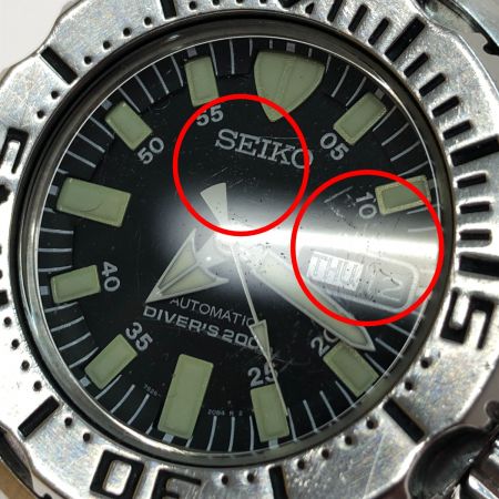  SEIKO セイコー 腕時計 自動巻き ダイバーズウォッチ ブラックモンスター　ステンレススチール 7S26-0350