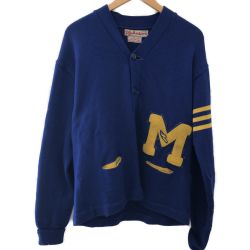□□ 50~60s LASLEY KNITTING CO メンズ衣料 カーディガン レタードカーディガン SIZE 不明 使用感有 ブルー Bランク