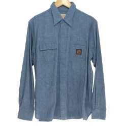 □□ SUN SURF サンサーフ 長袖 ブルーシャンブレー ワークシャツ Mサイズ SS28522 ブルー Bランク