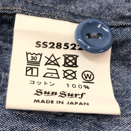  SUN SURF サンサーフ 長袖 ブルーシャンブレー ワークシャツ Mサイズ SS28522 ブルー