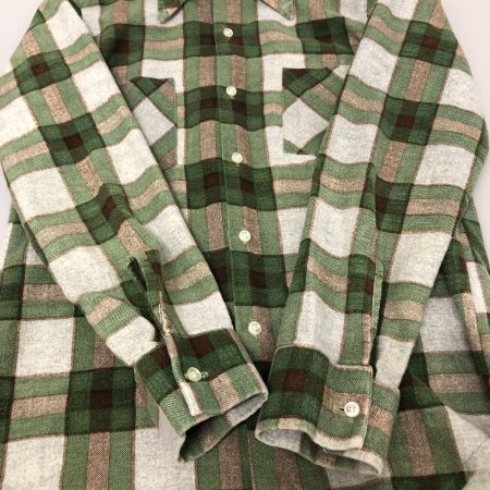  70s J.C.PENNY ジェイシーペニー チェック柄シャツ Mサイズ グリーン×ブラウン×グレー