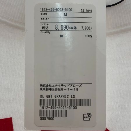  BEAUTY & YOUTH ビューティーアンドユース グラフィック ロングスリーブ Tシャツ Mサイズ 16124995023 ホワイト