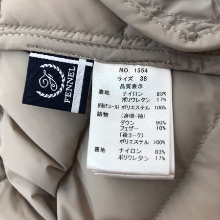  FENNEL バックチュールストレッチダウンジャケット SIZE38 1554 ベージュ