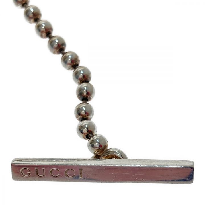 GUCCI グッチ シルバー ネックレス ダブルG ボールチェーン 216435