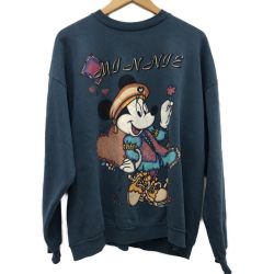 □□ 90s MICKEY UNLIMITED メンズ衣料 スウェット SIZE XL ネイビー Bランク
