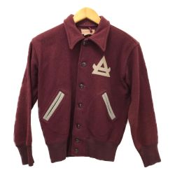 □□ 40~50s mitchell&ness ウールスタジャン SIZE36 ワインレッド Bランク
