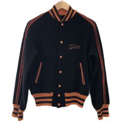 □□ 70s EMPIRE メンズ衣料 ジャケット スタジャン SIZE S ブラック×オレンジ Bランク