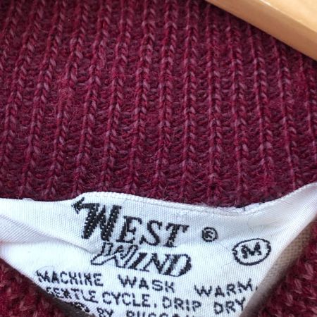  80s WEST WIND メンズ衣料 ジャケット ナイロンスタジャン SIZE M ワインレッド