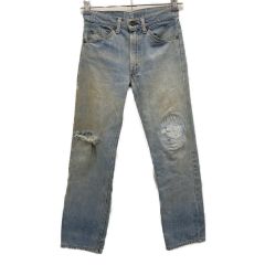 70s Levis メンズ衣料 ジーンズ デニムパンツ SIZE W28×L32 ダメージ有  ボタン裏刻印8 ライトインディゴ Cランク