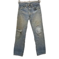 □□ 70s Levis メンズ衣料 ジーンズ デニムパンツ SIZE W28×L32 ダメージ有  ボタン裏刻印8 ライトインディゴ Cランク