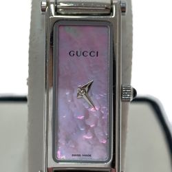 □□ GUCCI グッチ バングルウォッチ　腕時計　ピンクシェル　アナログクォーツ 1500L ピンク Bランク