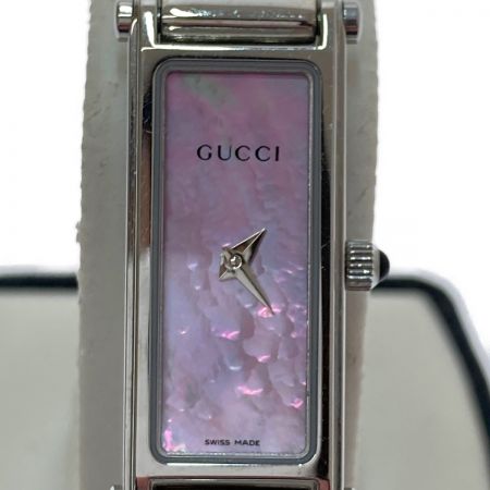  GUCCI グッチ バングルウォッチ　腕時計　ピンクシェル　アナログクォーツ 1500L ピンク
