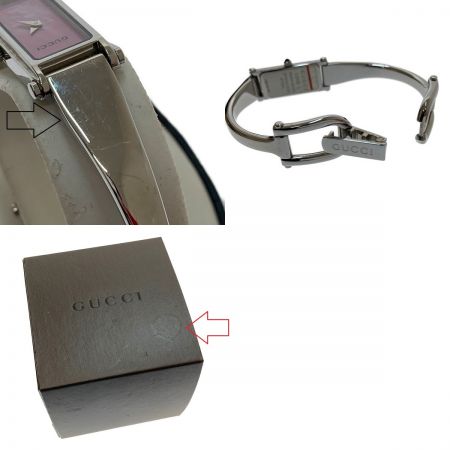  GUCCI グッチ バングルウォッチ　腕時計　ピンクシェル　アナログクォーツ 1500L ピンク