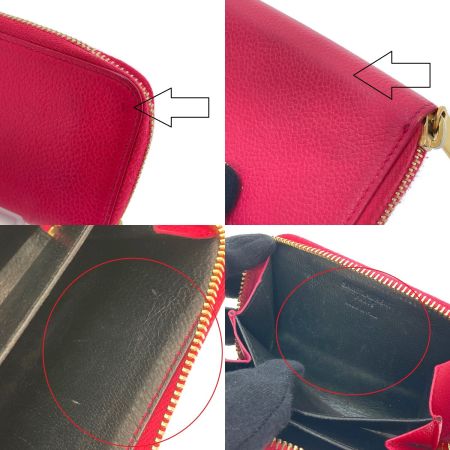  Yves Saint Laurent イブサンローラン コインカードケース　ラウンドファスナー 504778 ショッキングピンク