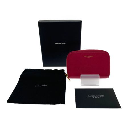  Yves Saint Laurent イブサンローラン コインカードケース　ラウンドファスナー 504778 ショッキングピンク