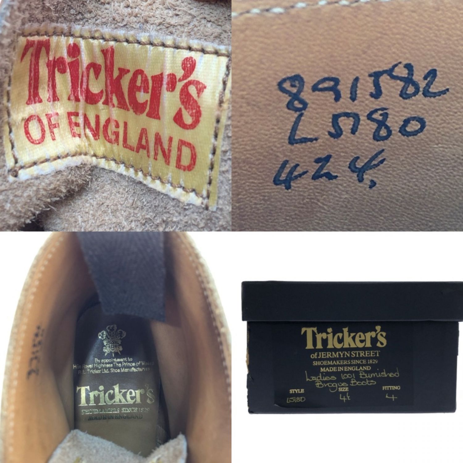 中古】 Tricker's 靴 ブーツ カントリーブーツ UK4 1/2(23cm 旧タグ 箱