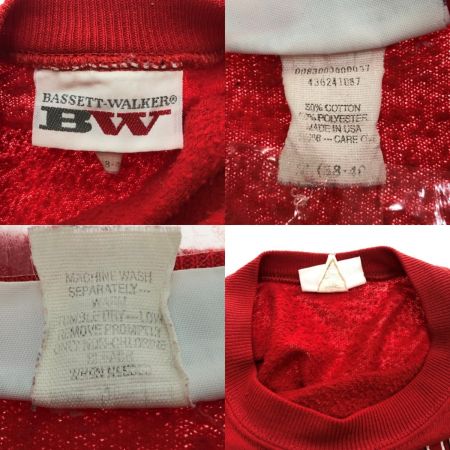  80s BASSETT-WALKER スウェット トレーナー SIZE 38-40 レッド
